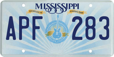 MS license plate APF283