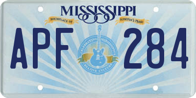 MS license plate APF284