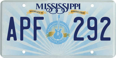 MS license plate APF292