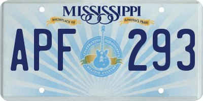 MS license plate APF293