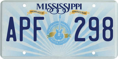 MS license plate APF298
