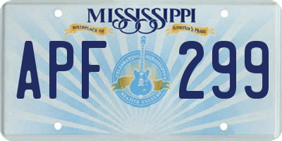 MS license plate APF299