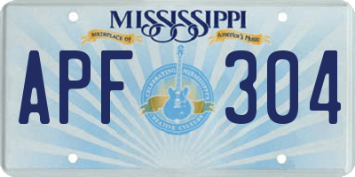 MS license plate APF304
