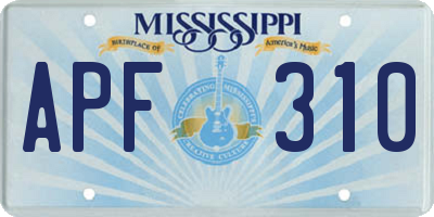MS license plate APF310