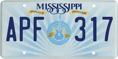 MS license plate APF317