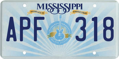MS license plate APF318