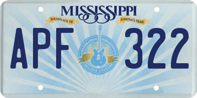 MS license plate APF322