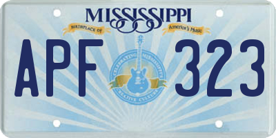 MS license plate APF323