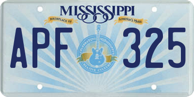 MS license plate APF325