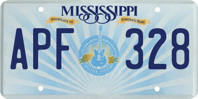 MS license plate APF328