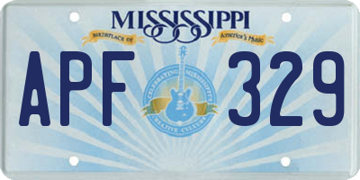 MS license plate APF329