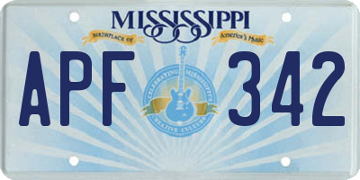 MS license plate APF342
