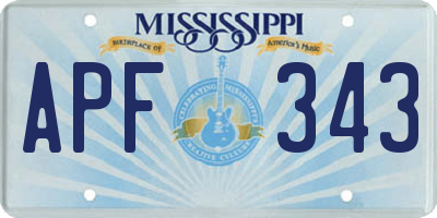 MS license plate APF343