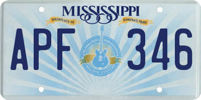 MS license plate APF346