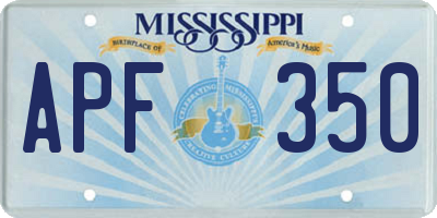 MS license plate APF350