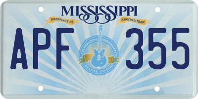 MS license plate APF355