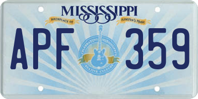 MS license plate APF359