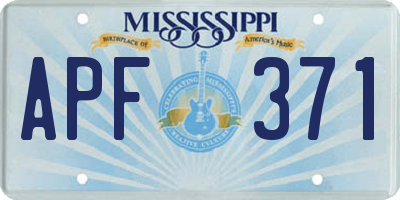 MS license plate APF371