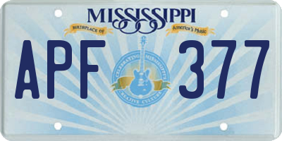 MS license plate APF377