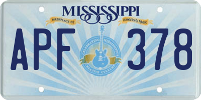 MS license plate APF378