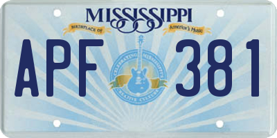 MS license plate APF381