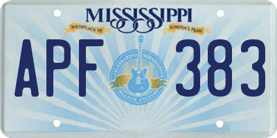 MS license plate APF383