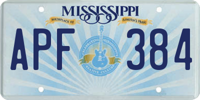 MS license plate APF384