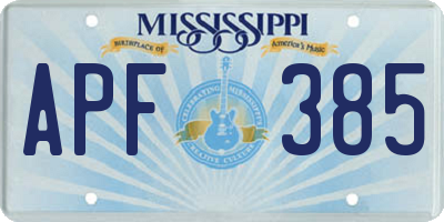 MS license plate APF385