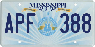MS license plate APF388
