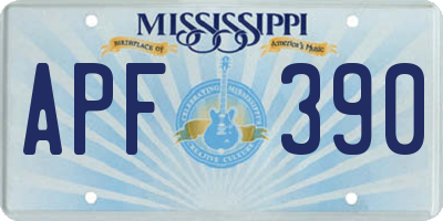 MS license plate APF390