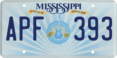 MS license plate APF393