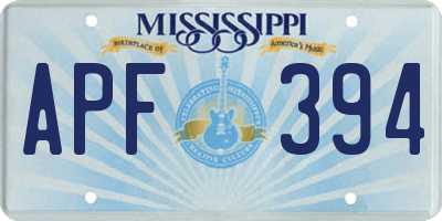 MS license plate APF394