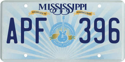 MS license plate APF396