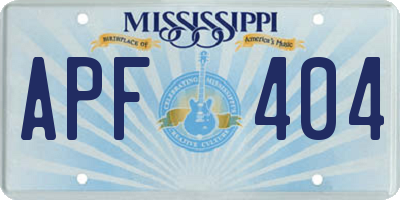 MS license plate APF404