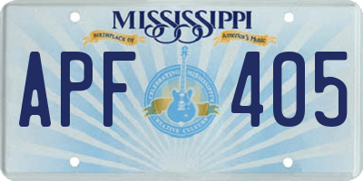 MS license plate APF405