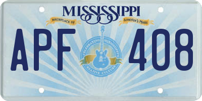 MS license plate APF408