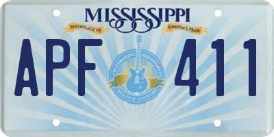MS license plate APF411