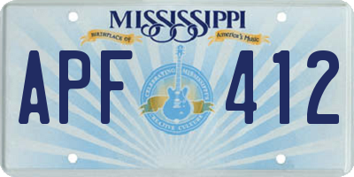 MS license plate APF412