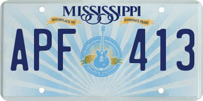 MS license plate APF413