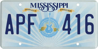 MS license plate APF416