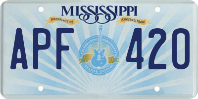 MS license plate APF420