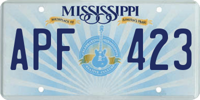 MS license plate APF423