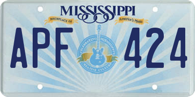 MS license plate APF424