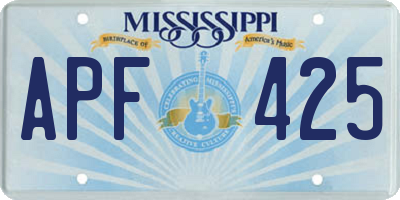 MS license plate APF425
