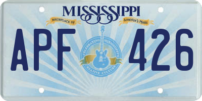MS license plate APF426