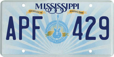 MS license plate APF429
