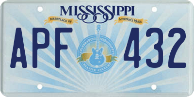 MS license plate APF432