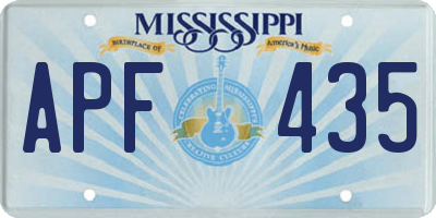 MS license plate APF435