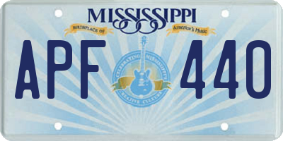 MS license plate APF440