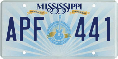 MS license plate APF441